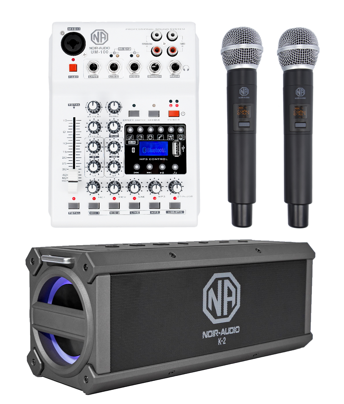 Караоке комплект KARAOKE online с двумя беспроводными микрофона и акустикой