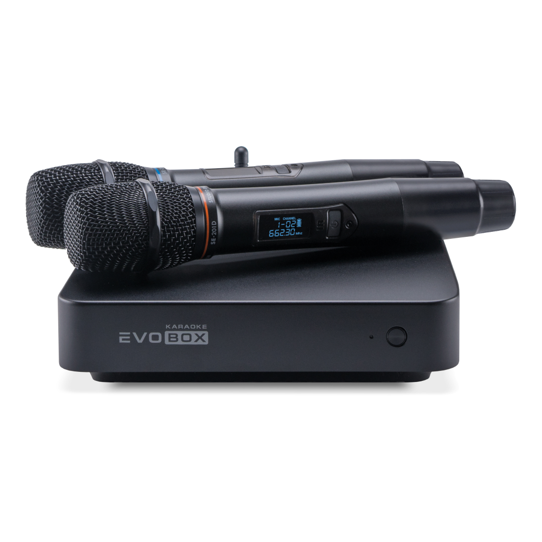 Караоке-система для дома EVOBOX Plus с цифровыми микрофонами в комплекте 